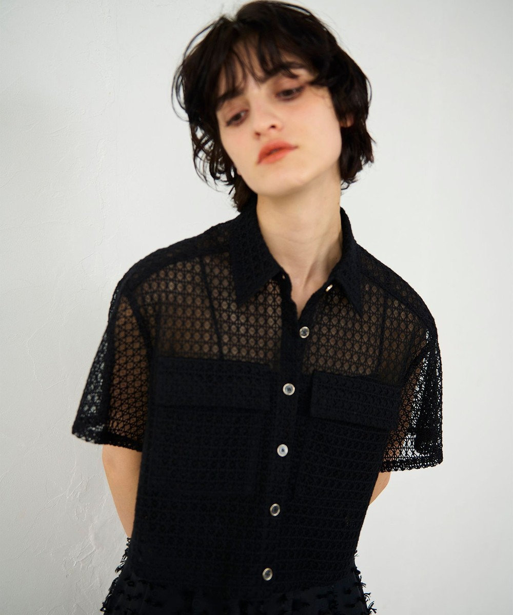 GRACE CONTINENTAL ラッセルメッシュシャツ 