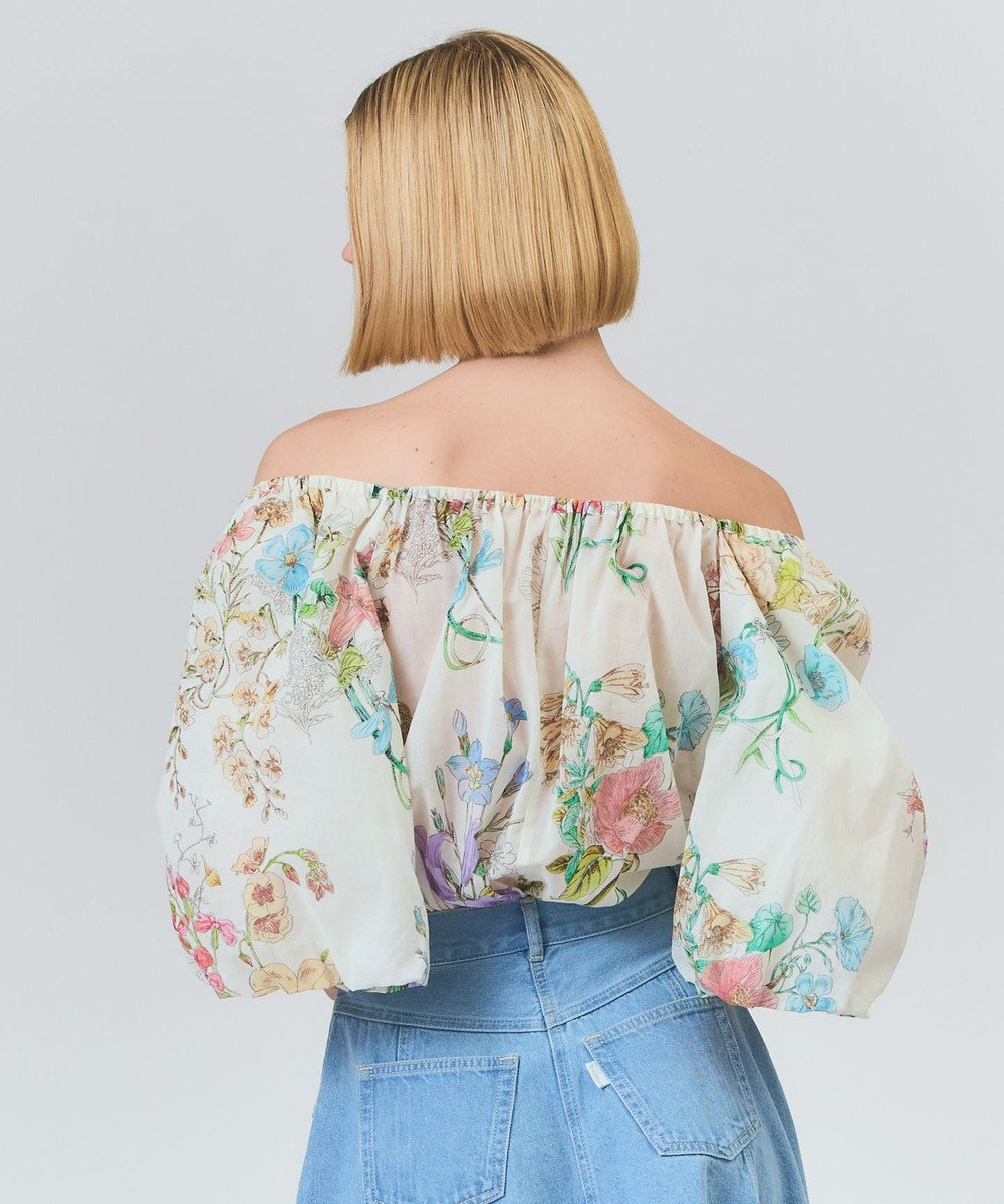 GRACE CONTINENTAL ボタニカルドレープブラウス