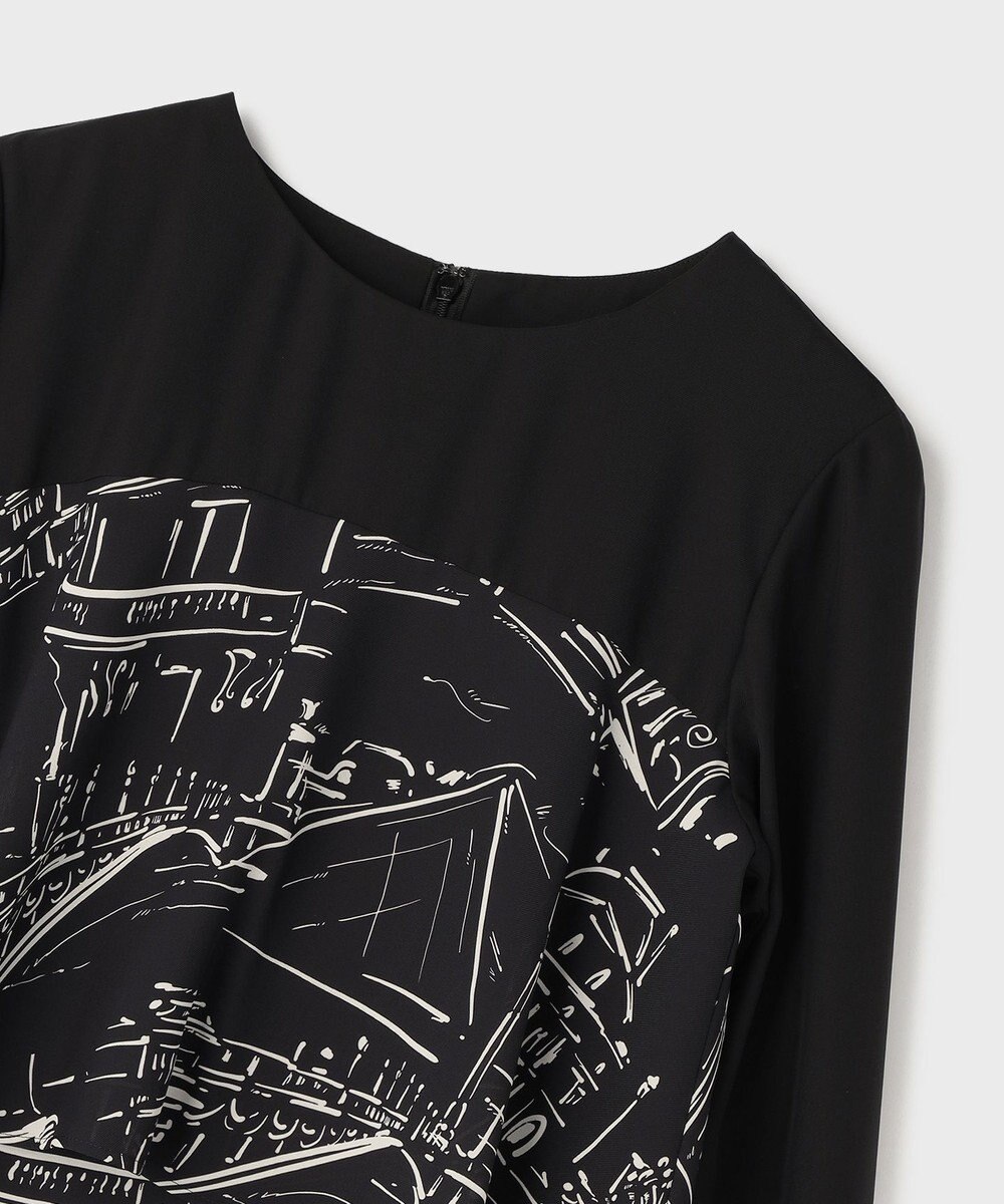 GRACE CONTINENTAL プリントコンビドレス 