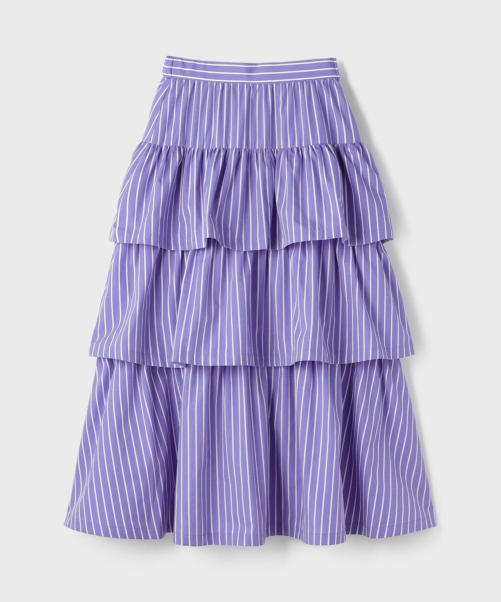 GRACE CONTINENTAL ストライプラッフルスカート 