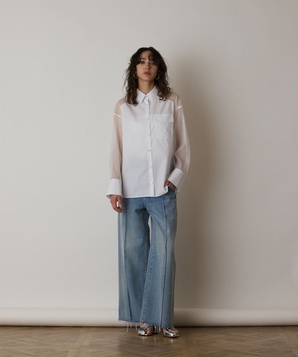 GRACE CONTINENTAL シアーコンビオーバーシャツ 