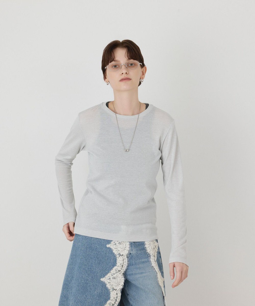 GRACE CONTINENTAL ラメクルーカットトップ 