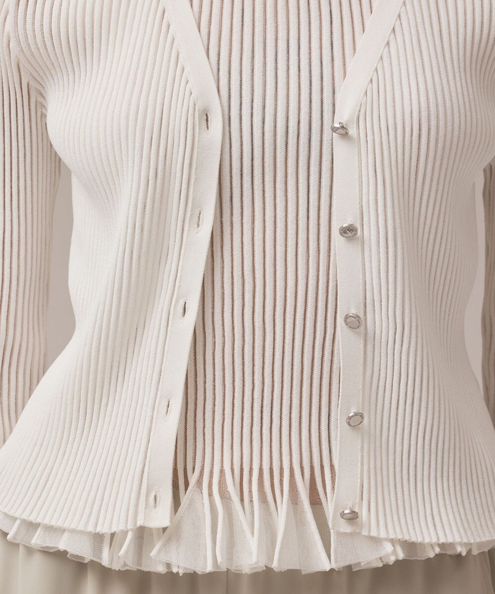 GRACE CONTINENTAL シアーフリルニットカーディガン 