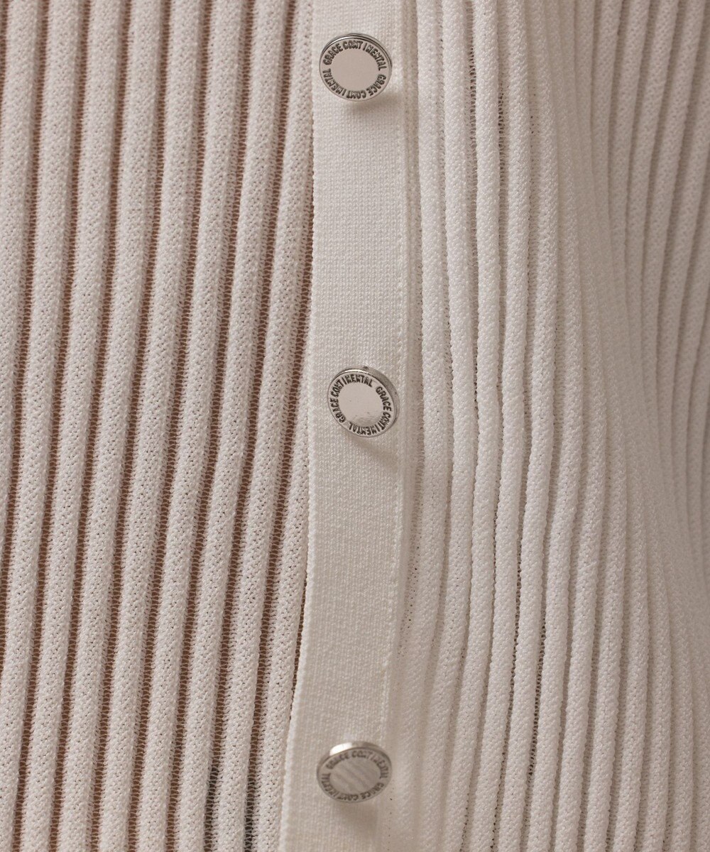 GRACE CONTINENTAL シアーフリルニットカーディガン 