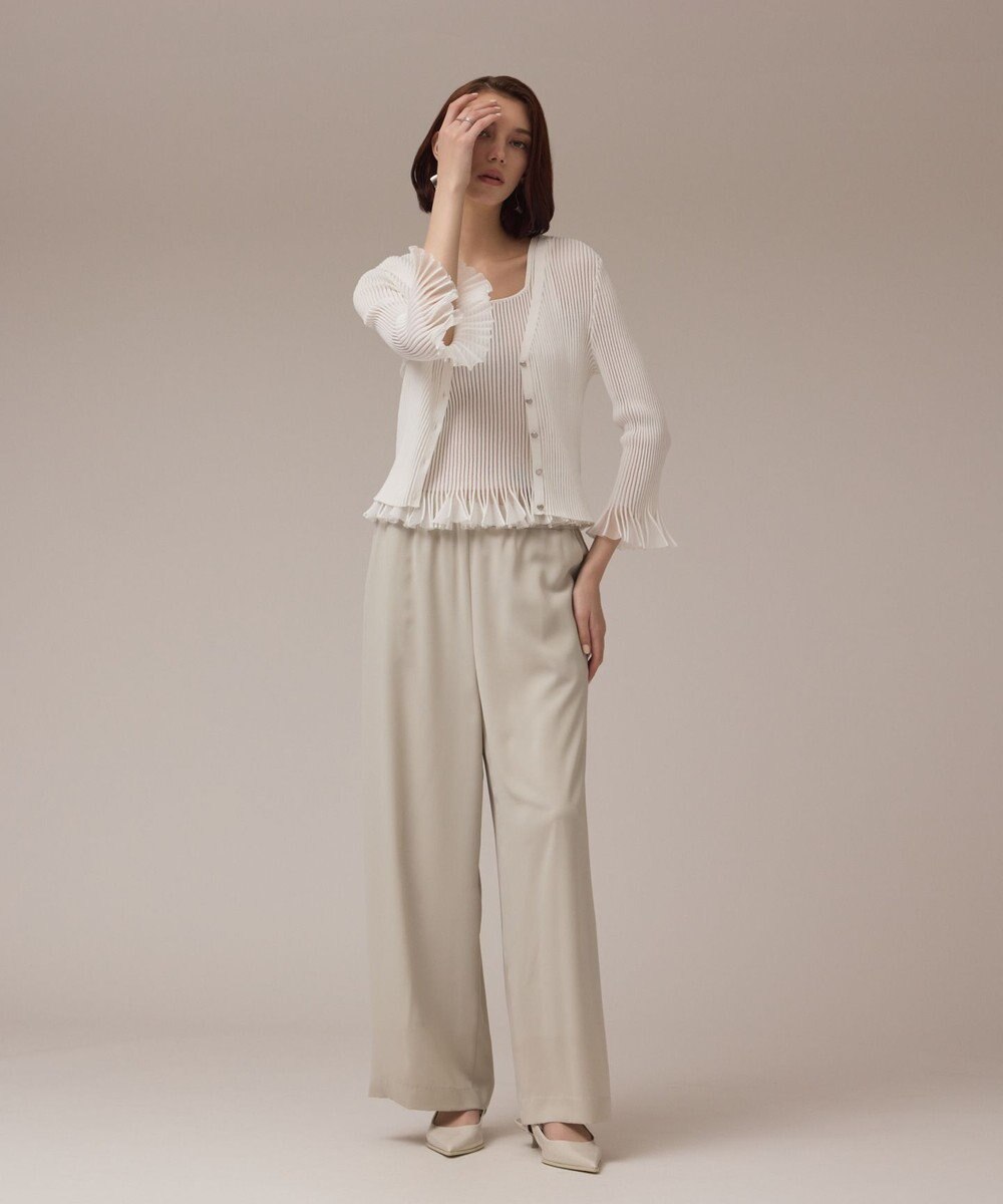 GRACE CONTINENTAL シアーフリルニットカーディガン 