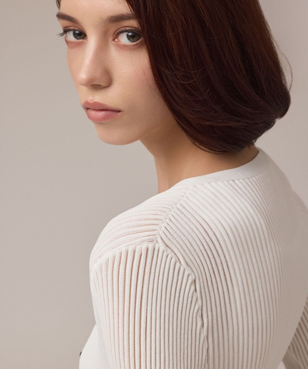 GRACE CONTINENTAL シアーフリルニットカーディガン 