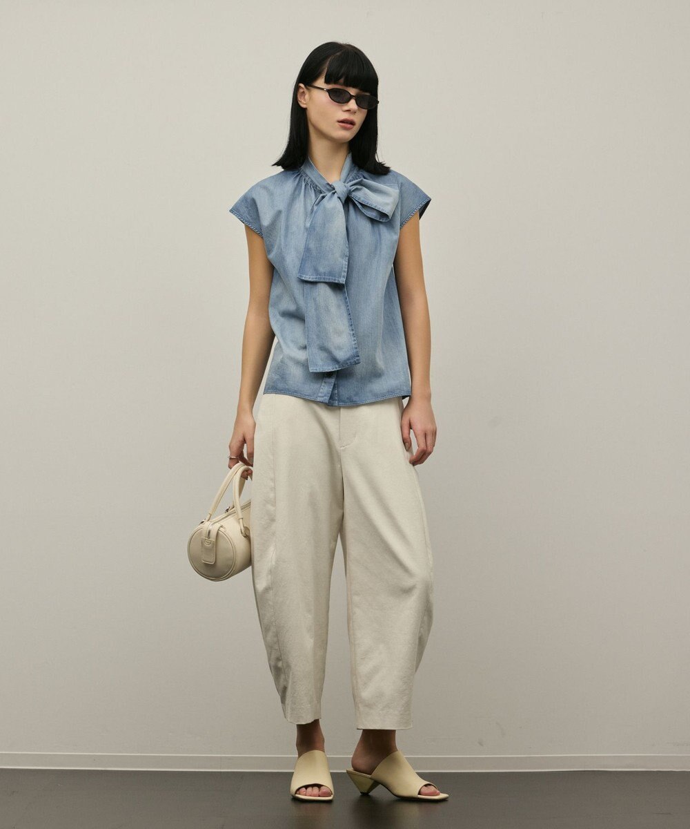 GRACE CONTINENTAL シアーデニムボウタイブラウス 