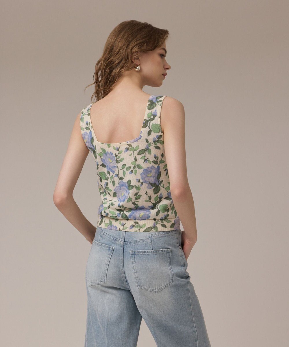 GRACE CONTINENTAL ローズプリントニットトップ 