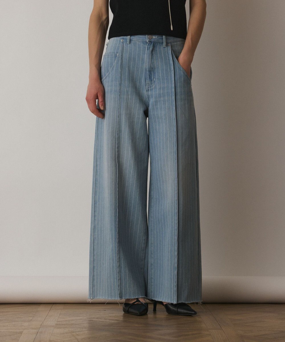 GRACE CONTINENTAL ヒッコリーデニムワイドパンツ