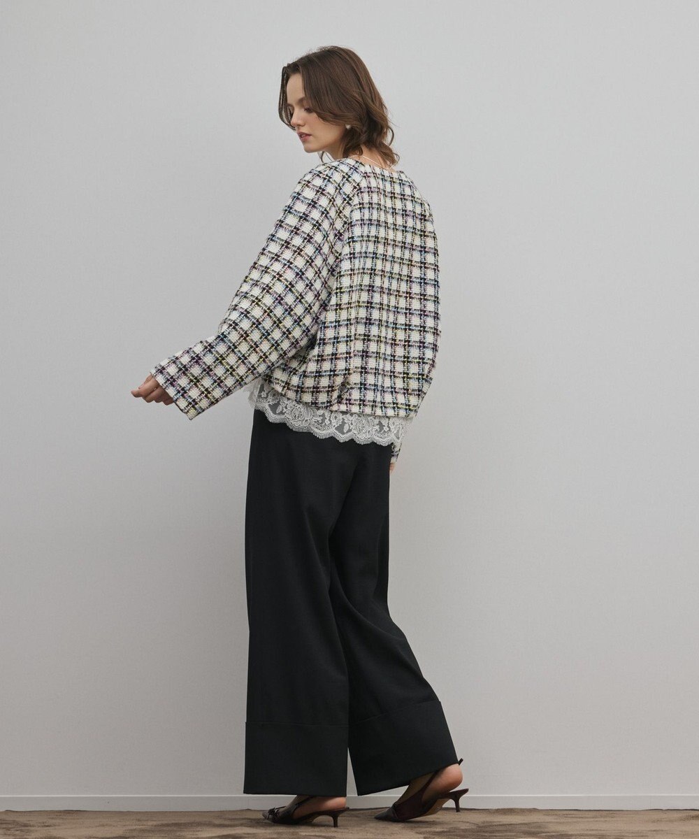 GRACE CONTINENTAL レースヘムツイードジャケット 