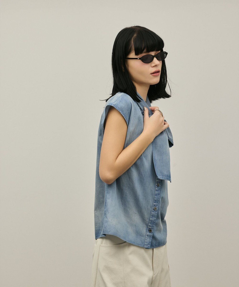 GRACE CONTINENTAL シアーデニムボウタイブラウス 