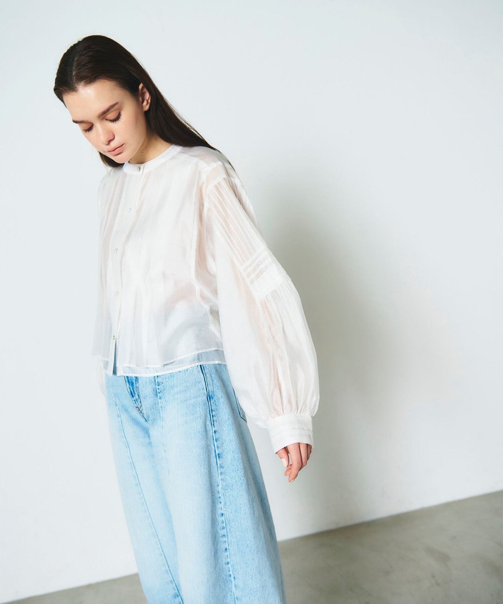 GRACE CONTINENTAL ピンタックショートブラウス 