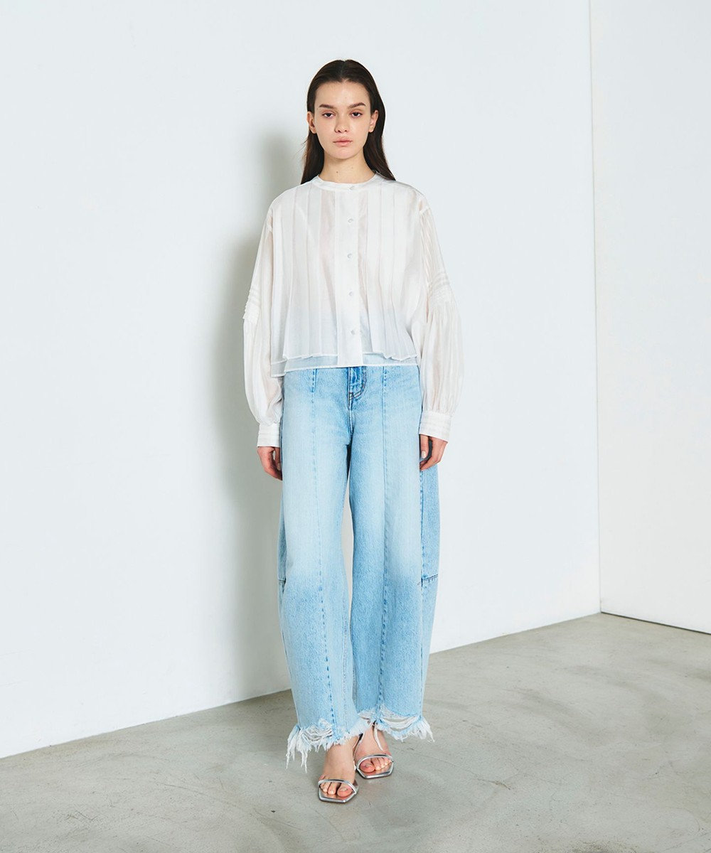 GRACE CONTINENTAL ピンタックショートブラウス