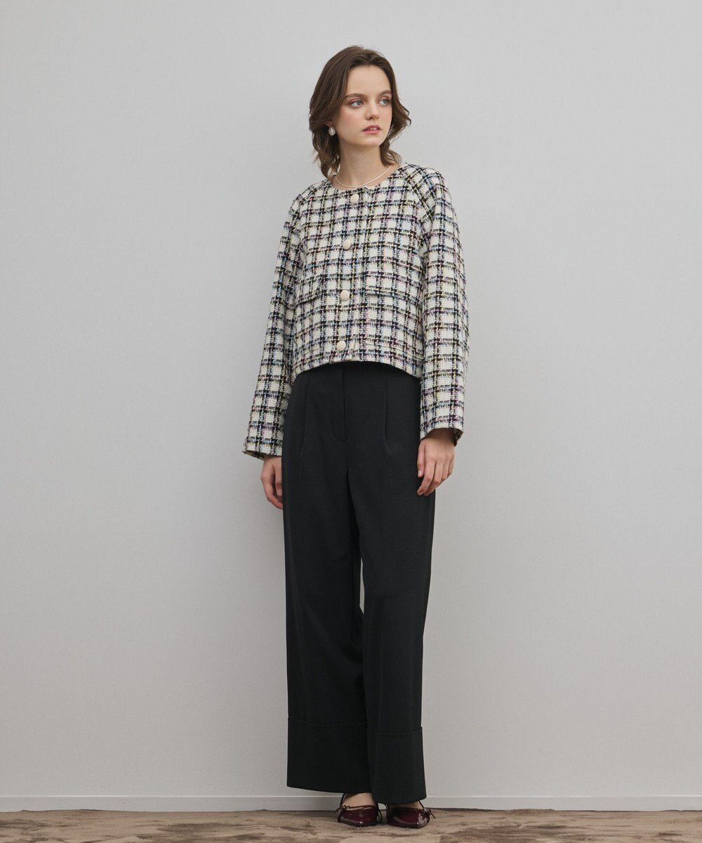 GRACE CONTINENTAL レースヘムツイードジャケット 