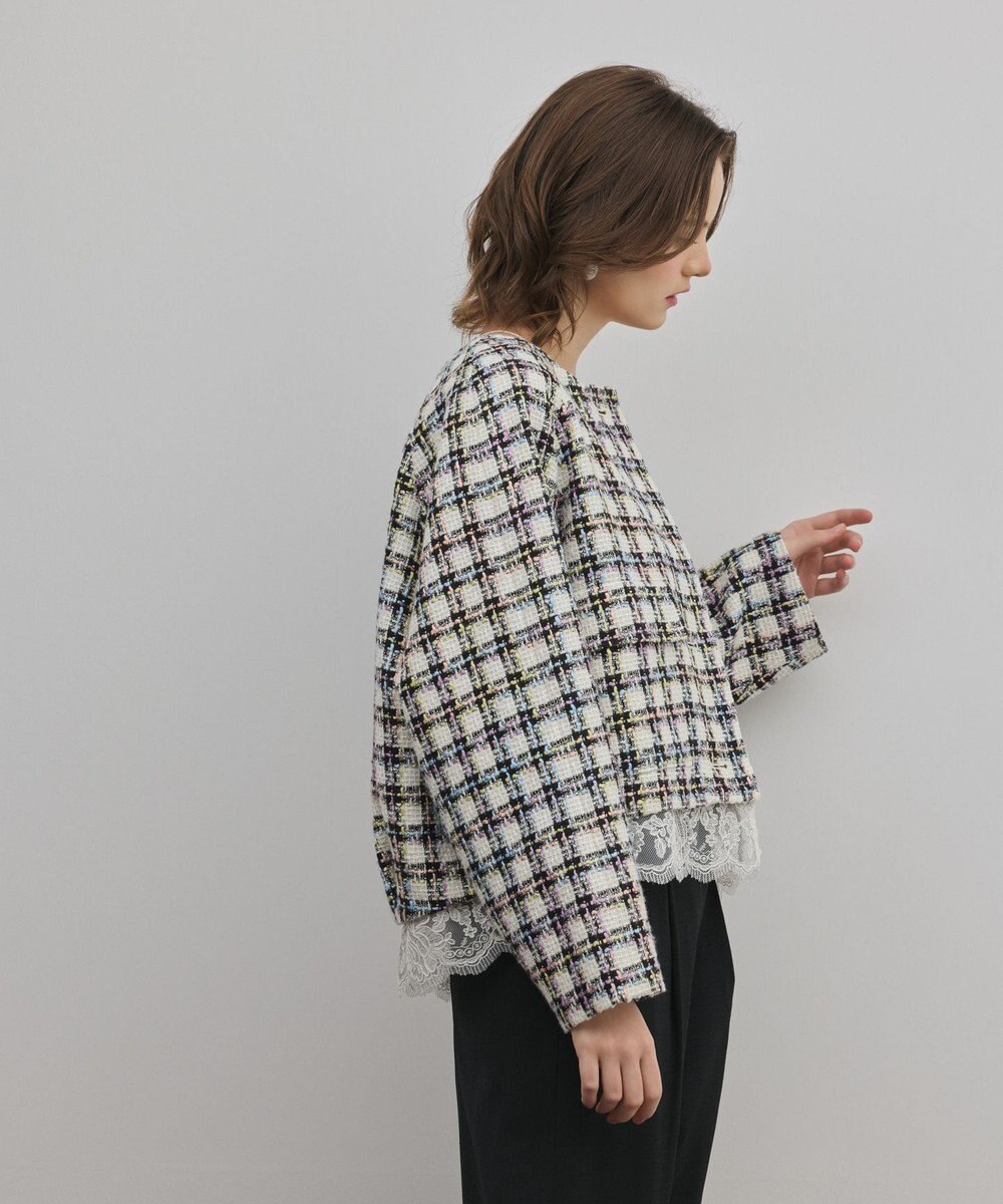 GRACE CONTINENTAL レースヘムツイードジャケット 