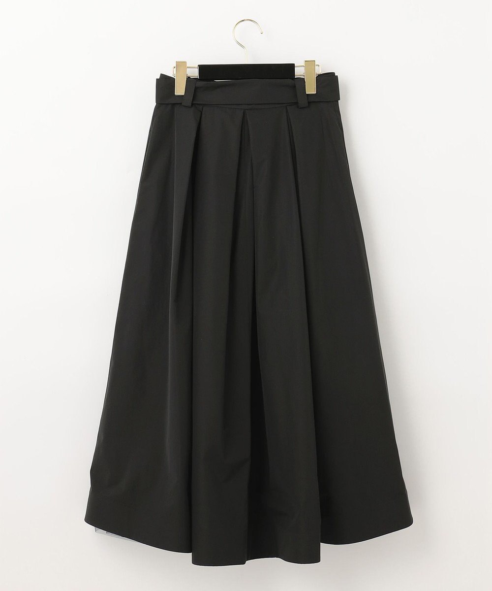 GRACE CONTINENTAL ブラックタフタオーバースカート 