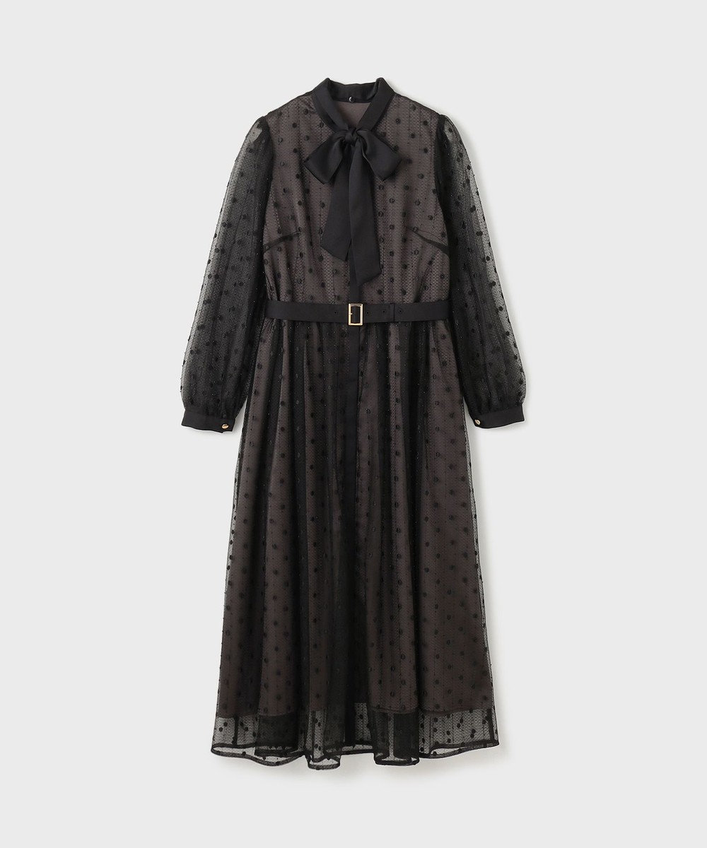 GRACE CONTINENTAL ビーズ刺繍ドットドレス