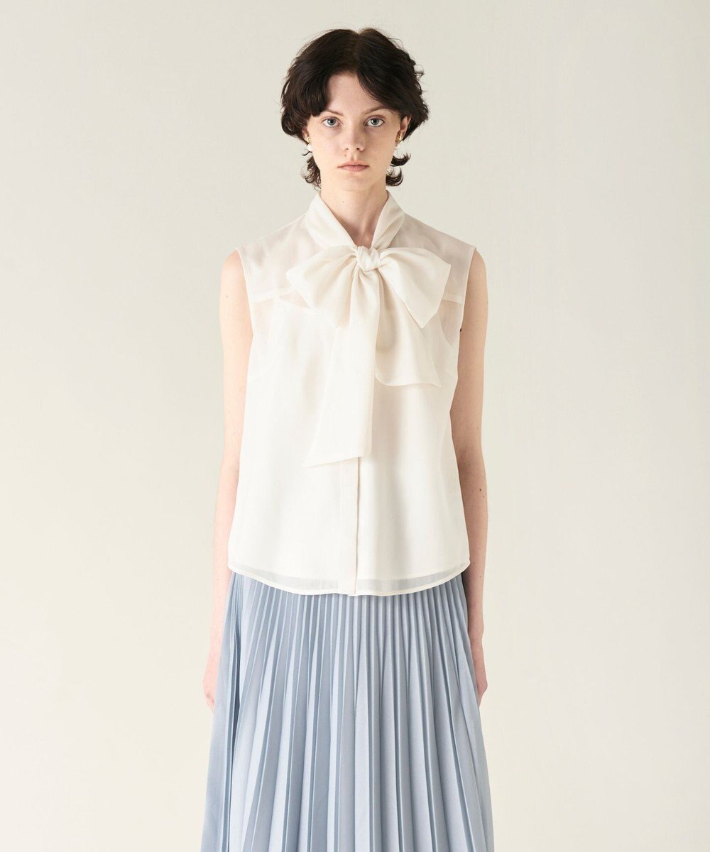 GRACE CONTINENTAL チンツボウタイノースリーブブラウス 