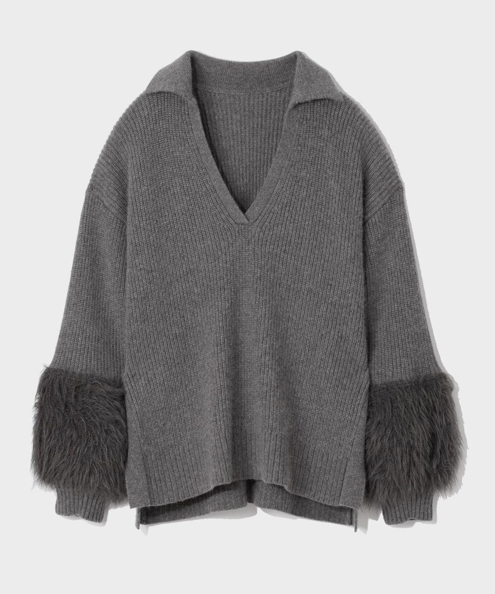 GRACE CONTINENTAL フェザースリーブニットトップ