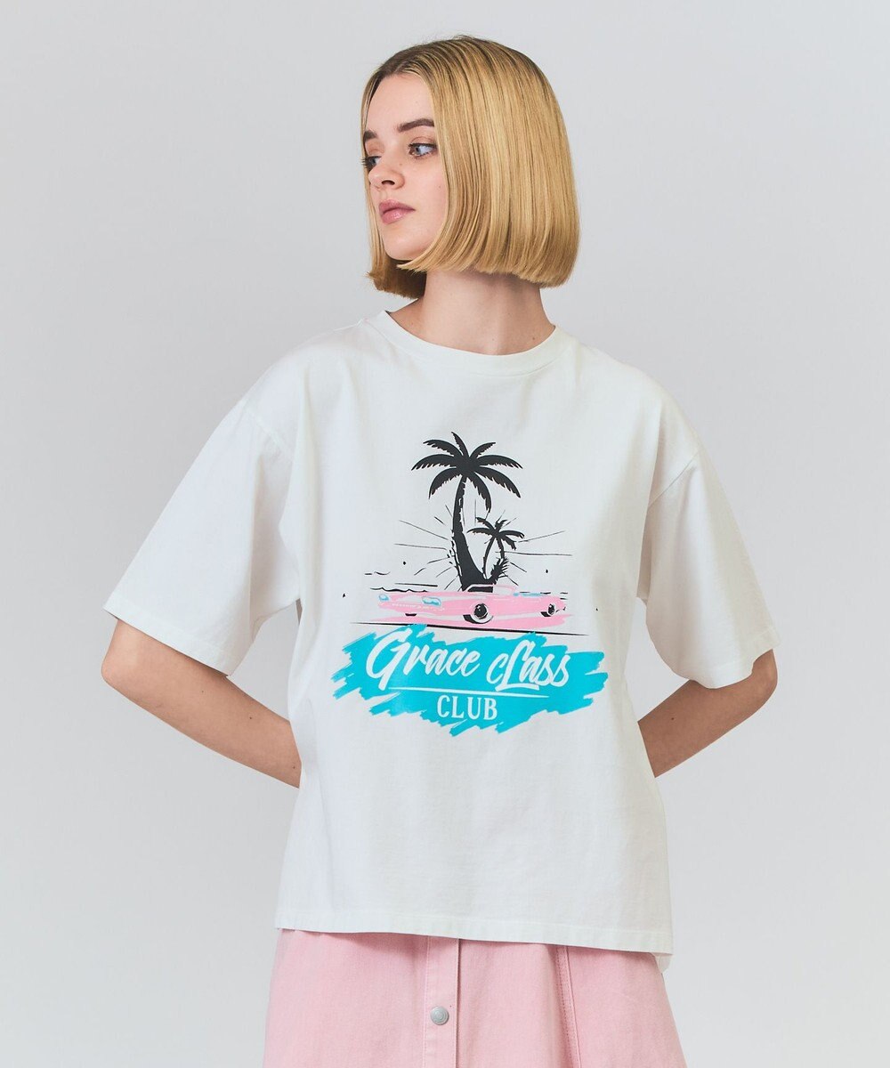 GRACE CONTINENTAL リゾートプリントTシャツ