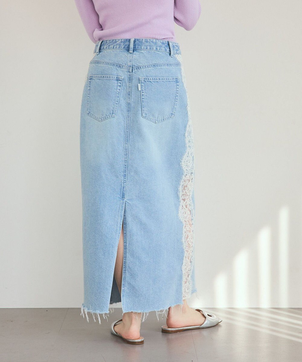 GRACE CONTINENTAL サイドレースデニムスカート 