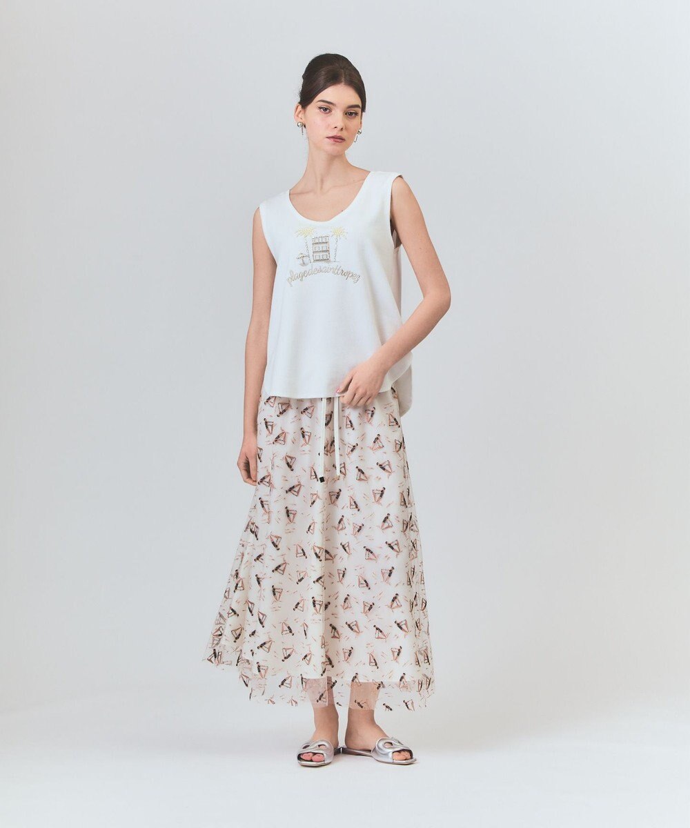 GRACE CONTINENTAL ビジューモチーフノースリーブ