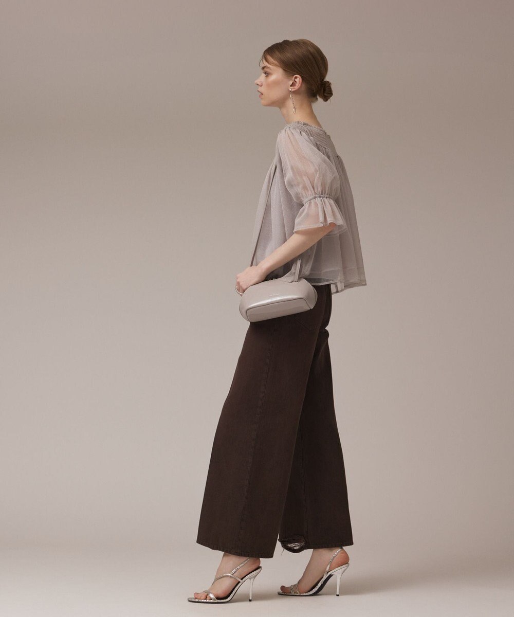 GRACE CONTINENTAL チュールシャーリングトップ 