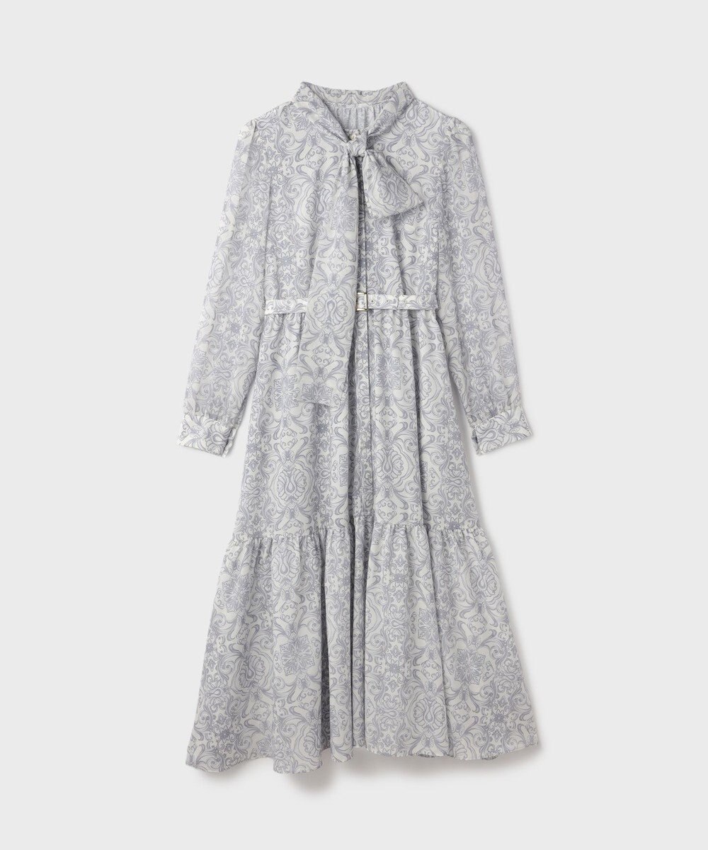 GRACE CONTINENTAL ダマスク柄風プリントワンピース 