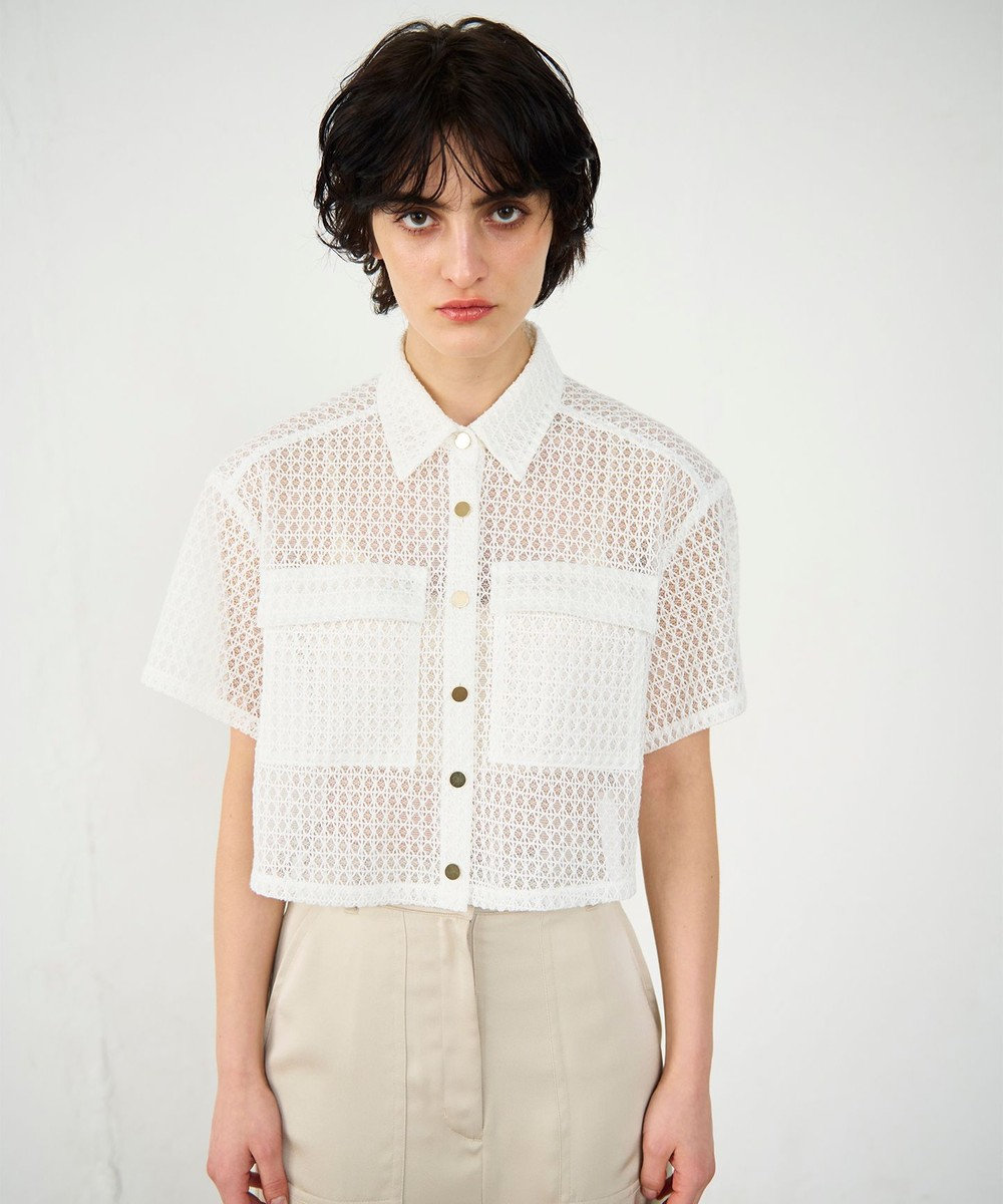 GRACE CONTINENTAL ラッセルメッシュシャツ 