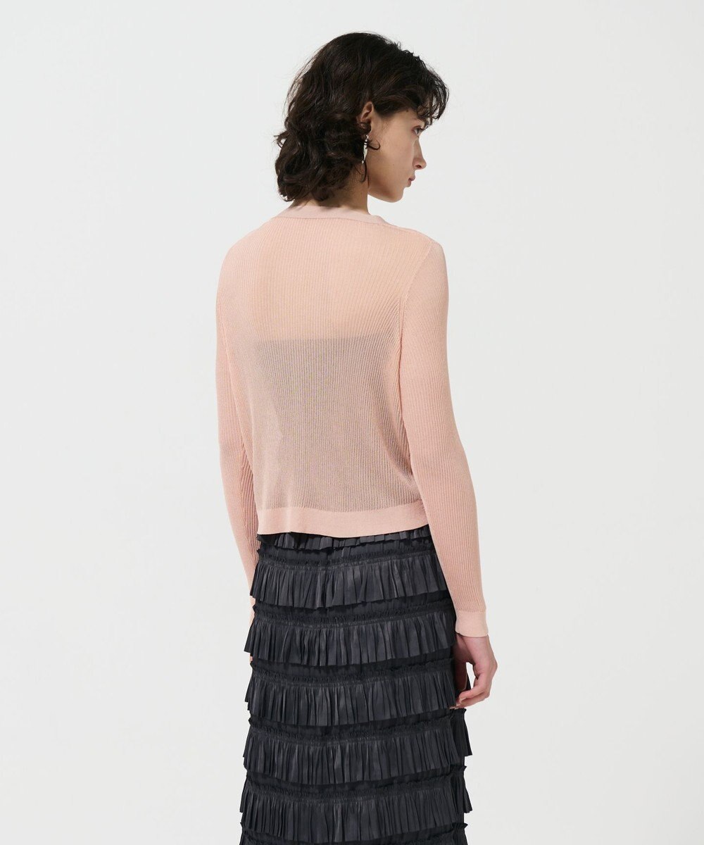 GRACE CONTINENTAL リブシアーニットカーディガン