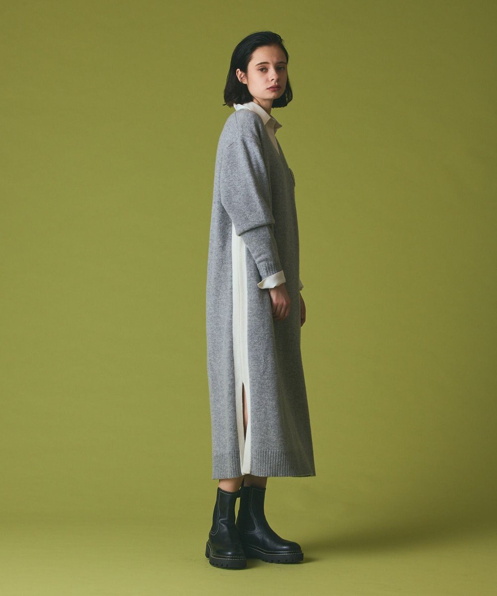 GRACE CONTINENTAL ライン配色ニットワンピース 