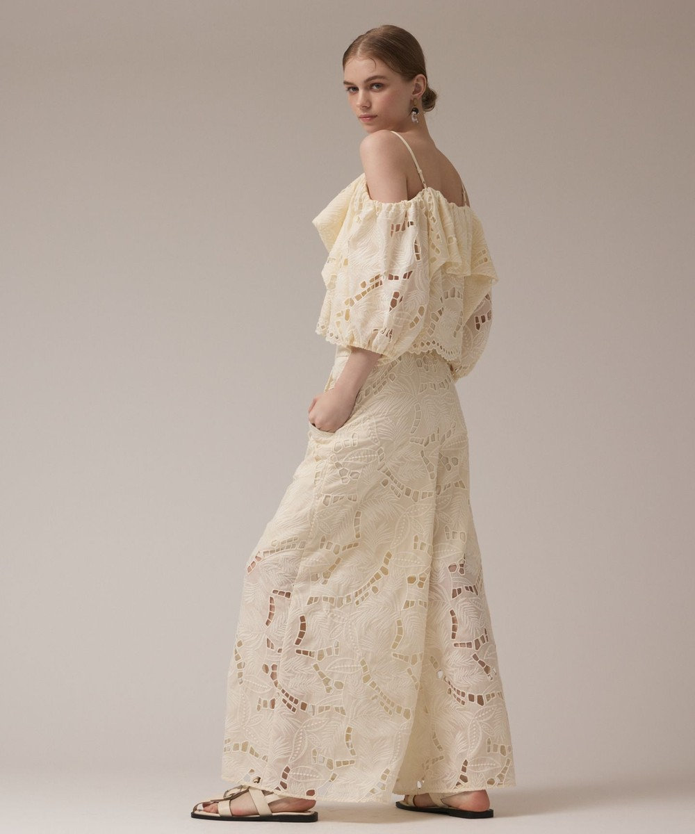 GRACE CONTINENTAL カットワークバギーパンツ