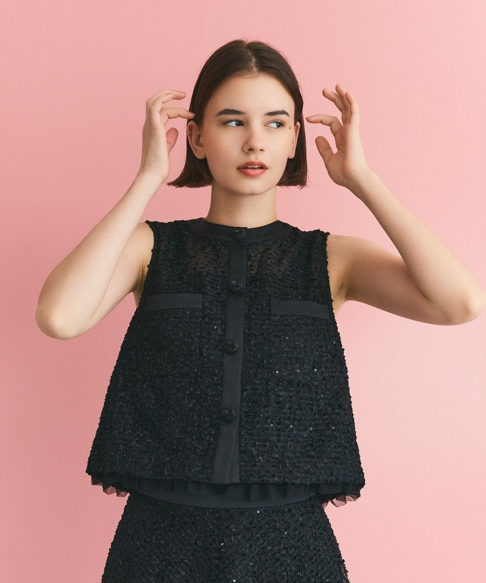未使用5万　GRACE CONTINENTAL　グレースコンチネンタル　レザー フェザーembドレス / GRACE CONTINENTAL | GRACE CONTINENTAL