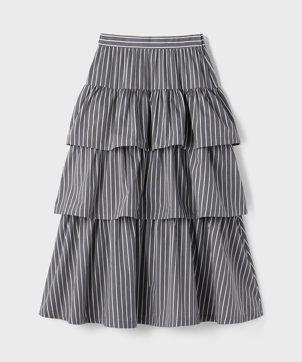 GRACE CONTINENTAL ストライプラッフルスカート 
