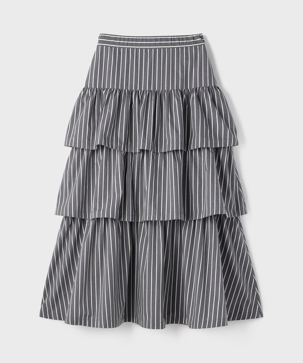 GRACE CONTINENTAL ストライプラッフルスカート 