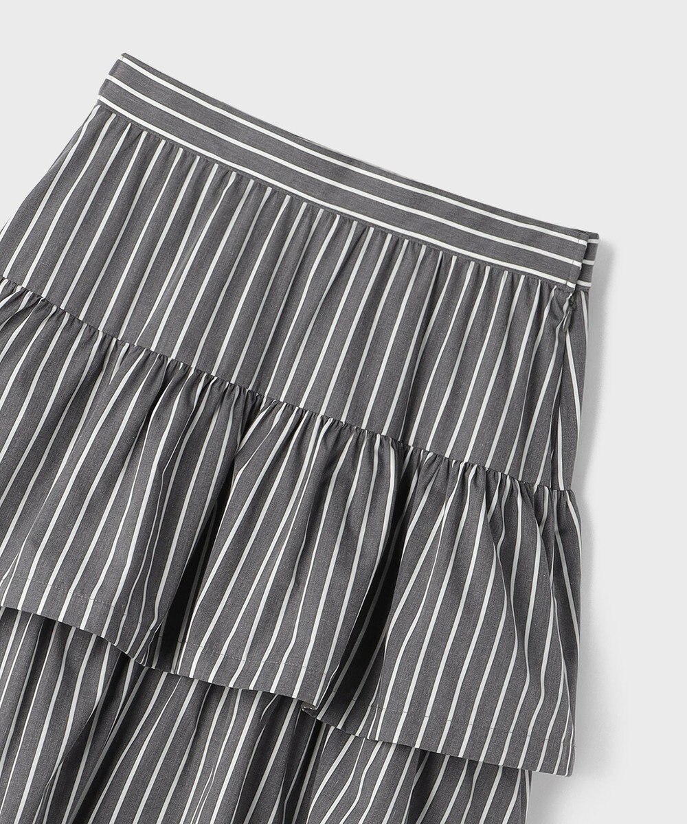 GRACE CONTINENTAL ストライプラッフルスカート 