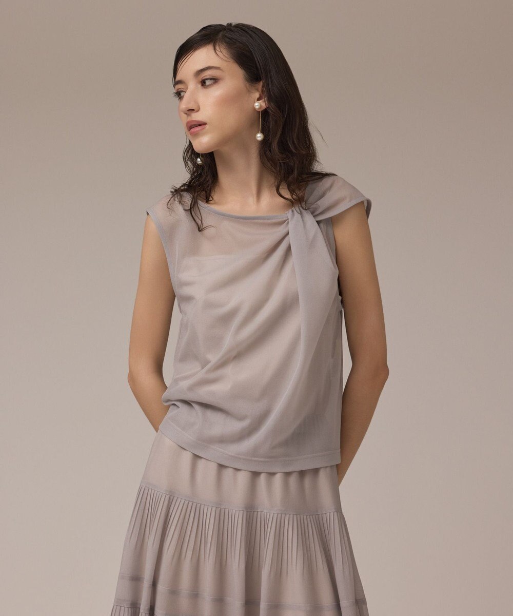 GRACE CONTINENTAL オーガンドレープトップ 