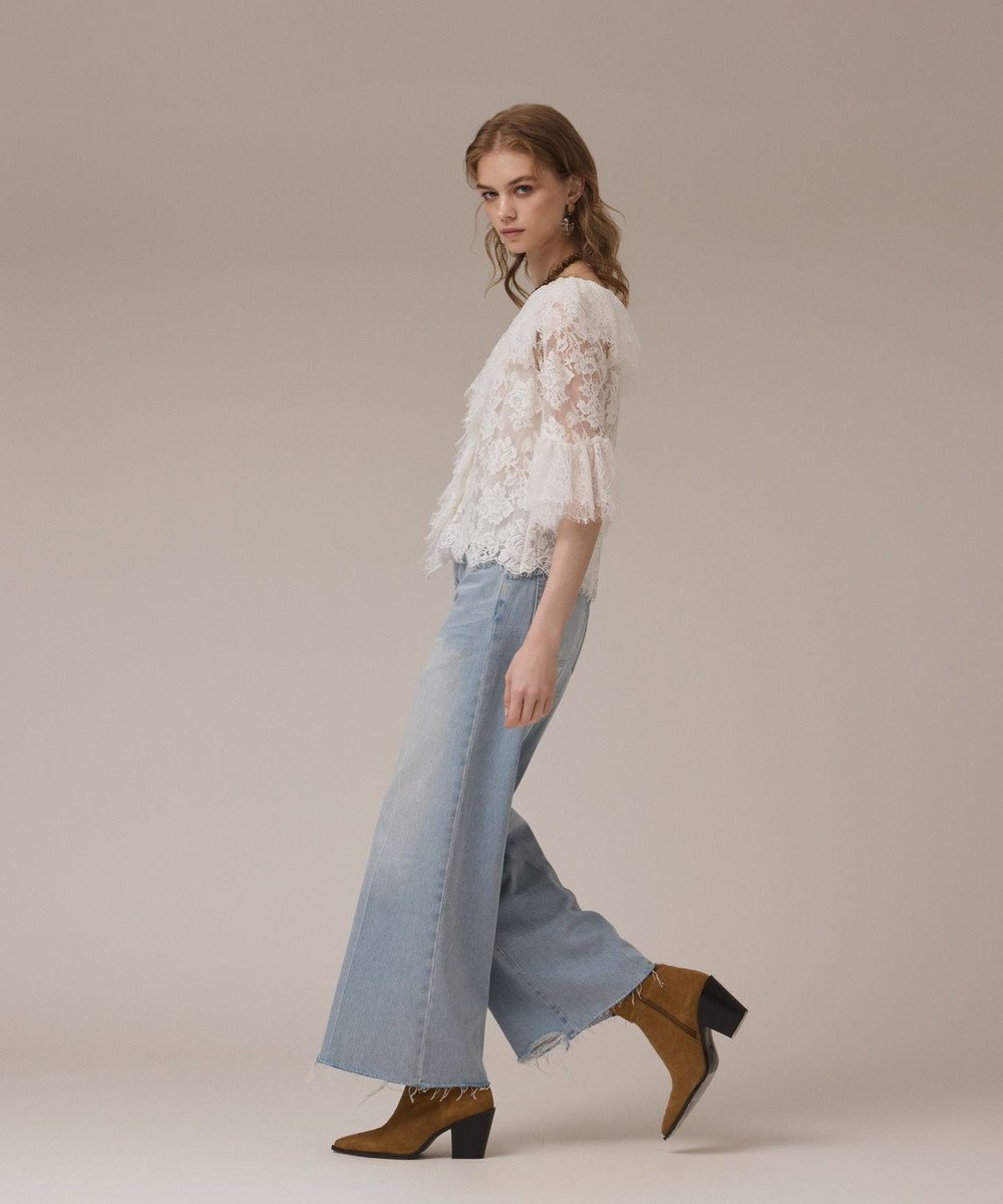 GRACE CONTINENTAL レースコンビフリルブラウス