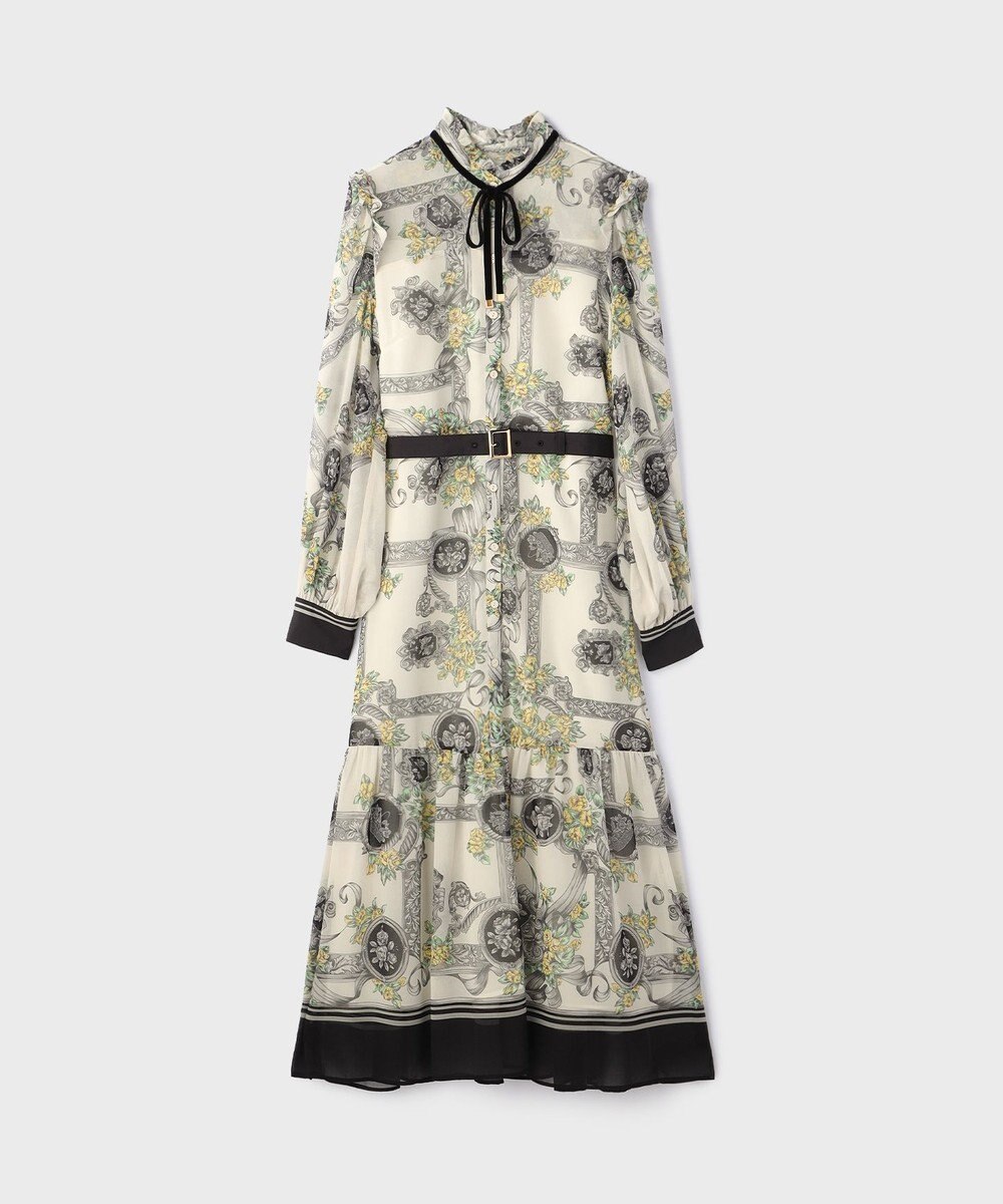 GRACE CONTINENTAL オーナメントフラワープリントワンピース 