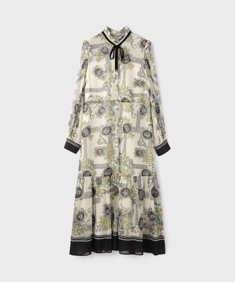 GRACE CONTINENTAL オーナメントフラワープリントワンピース 