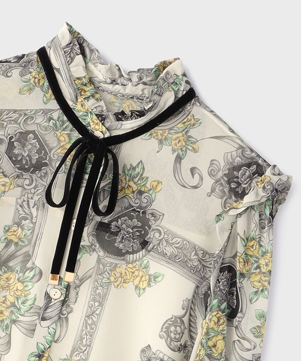 GRACE CONTINENTAL オーナメントフラワープリントワンピース 