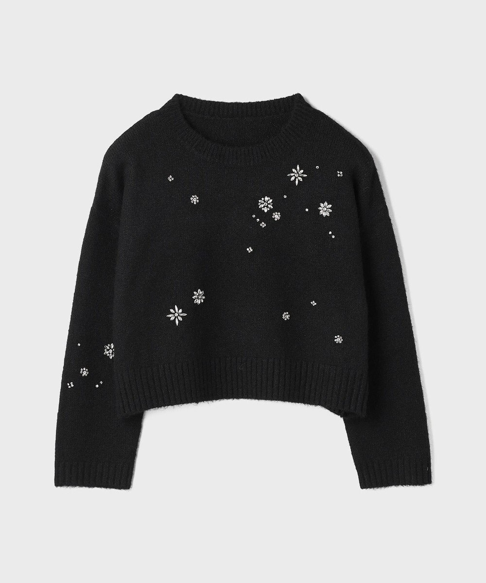 GRACE CONTINENTAL ビジューニットトップ 