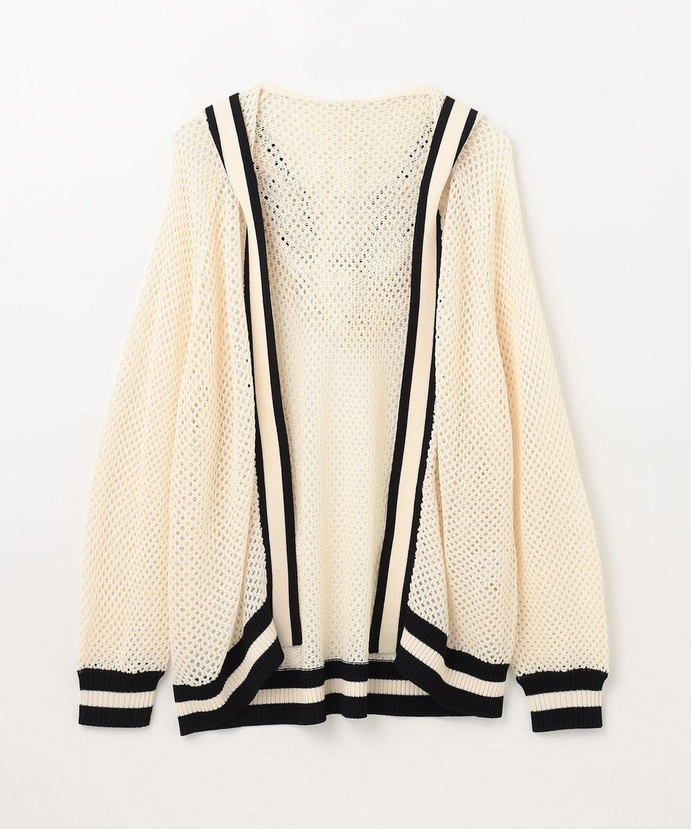 GRACE CONTINENTAL メッシュラインニットフーディ