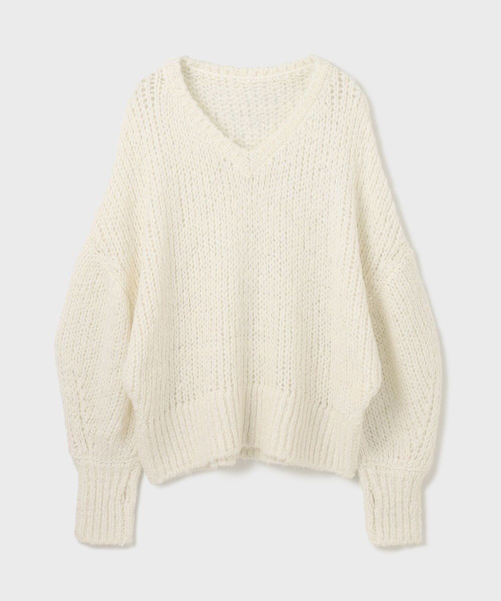 GRACE CONTINENTAL スパンコール畦ニットトップ 