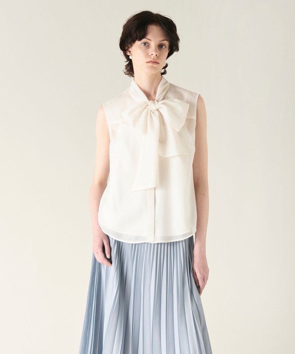 GRACE CONTINENTAL チンツボウタイノースリーブブラウス 