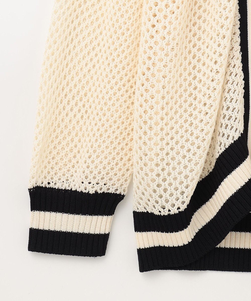 GRACE CONTINENTAL メッシュラインニットフーディ 