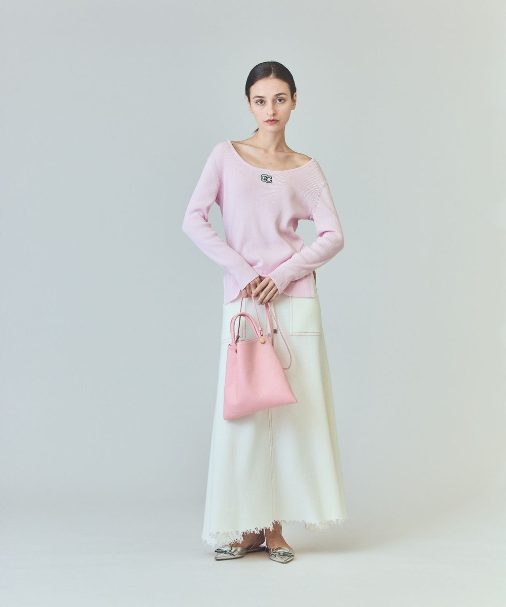 GRACE CONTINENTAL ロゴ刺繍リブトップ