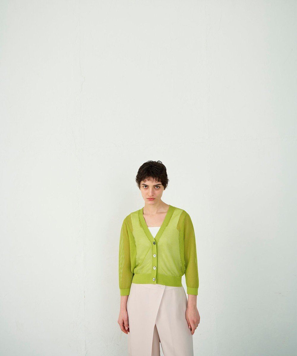 GRACE CONTINENTAL メッシュニットカーディガン 