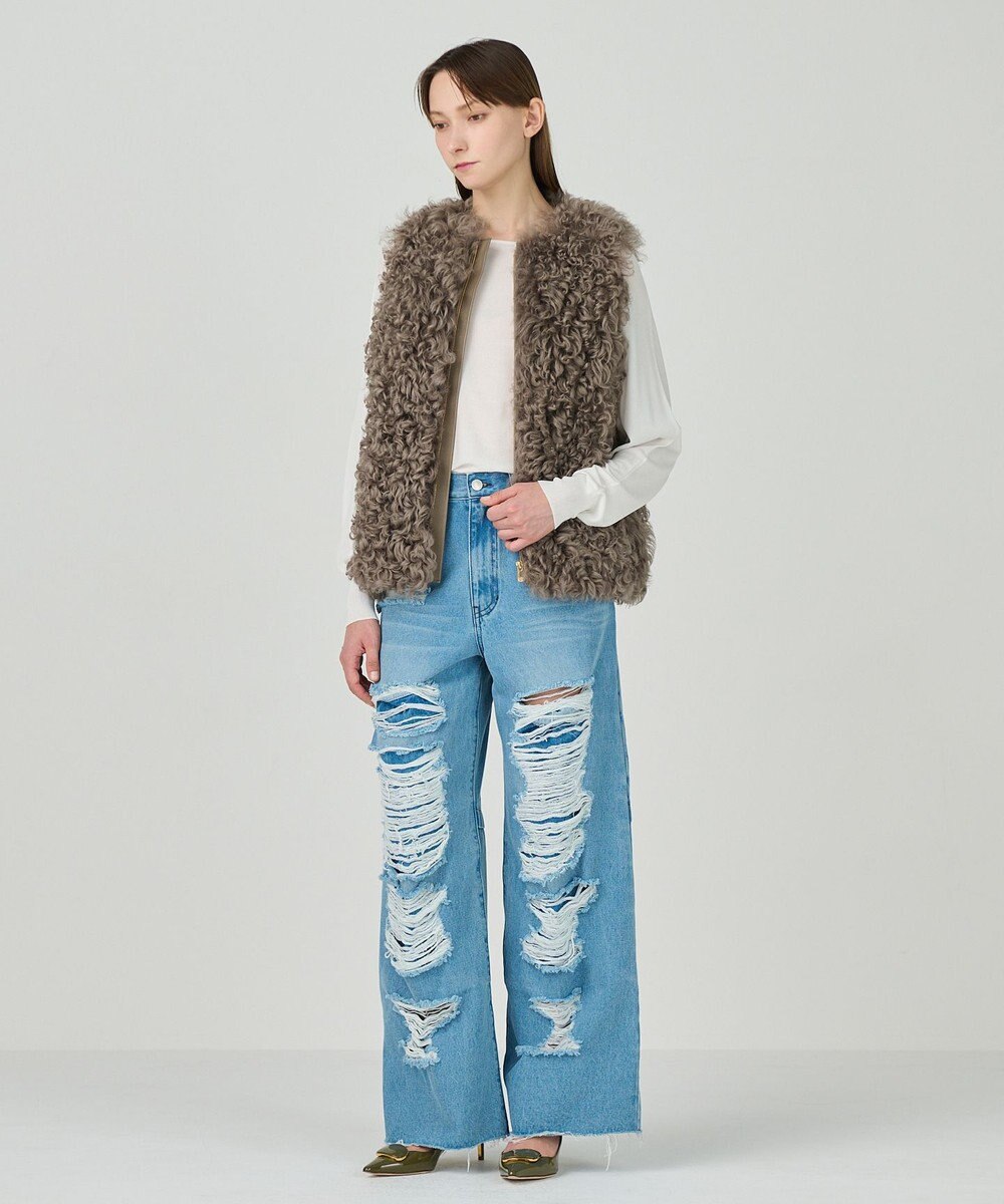 GRACE CONTINENTAL ハードクラッシュデニムパンツ