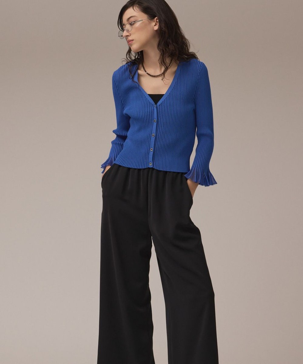 GRACE CONTINENTAL シアーフリルニットカーディガン 